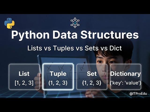 Python Lists, Tuples, Sets & Dictionaries Explained | Data Science Python Course Video 4