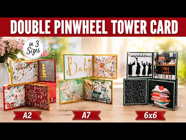 Double Pinwheel Tower Card | DIY Handmade Card | Cardmaking Tutorial