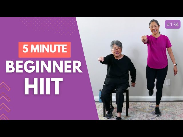 5 minute HIIT Workout No Jumping | Beginner Low Impact Exercises