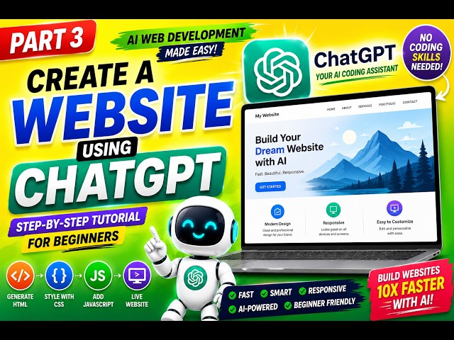 Part 3: Create a Website Using ChatGPT | AI Web Development Tutorial for Beginners