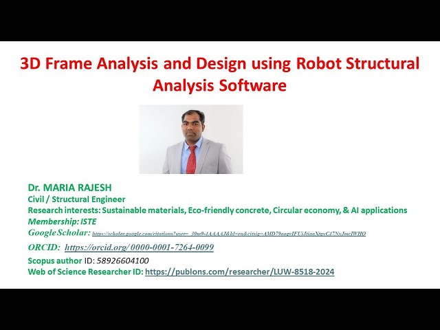 3D RCC Frame Analysis and Design using Robot Structural Analysis Software