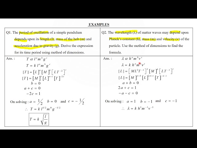 Deriving an dimensional formula or equation