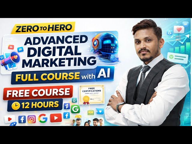 FREE Digital Marketing Course 😱 | 11 Hours Practical Training | 10+ Tools + Certificate