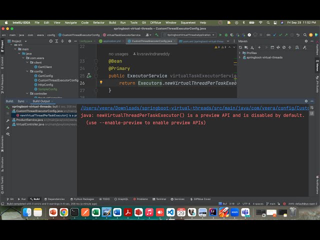 Fixing the runtime issue for the JDK 21 virtual threads enable.