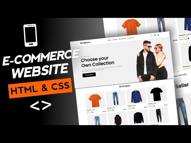 Build Responsive E-commerce Website using HTML & CSS