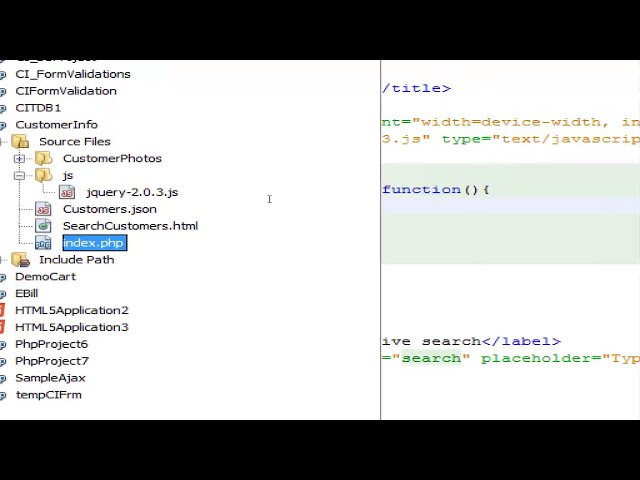 Demo Session of using  jQuery Ajax and JSON  to display customer details
