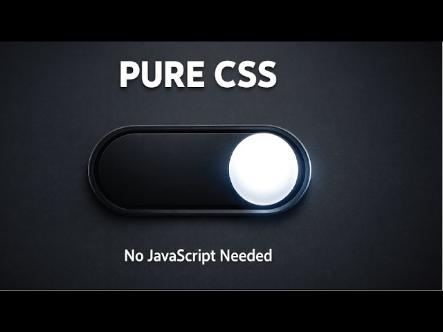 Pure CSS Black White Toggle Switch | No JavaScript Needed