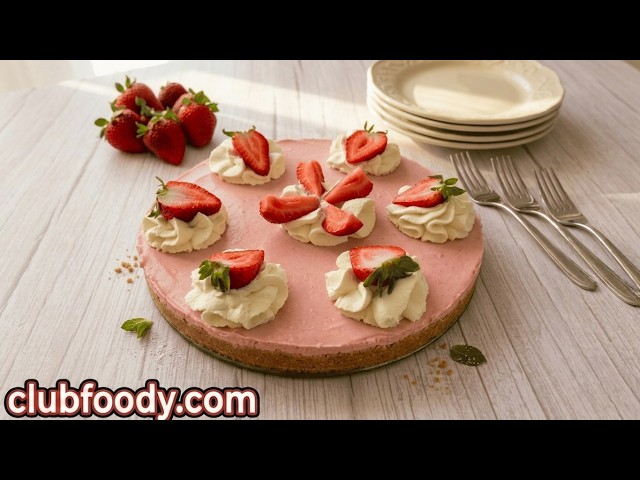 No-Bake Strawberry Cheesecake Recipe 🍰🍓 - Episode 1050