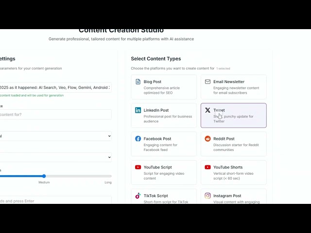 trendlyai.com - trending topics search feature