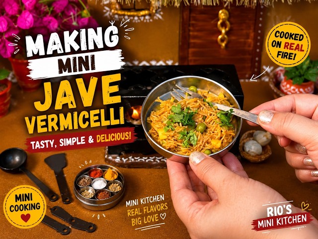 Mini Jave (Vermicelli) | Cooking on Real Fire | Tiny Kitchen Cooking