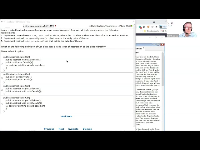 Adding abstraction to a class hierarchy using abstract methods. enthuware.ocajp.i.v8.2.1459