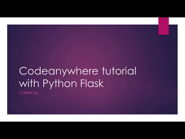 Codeanywhere tutorial with python flask example