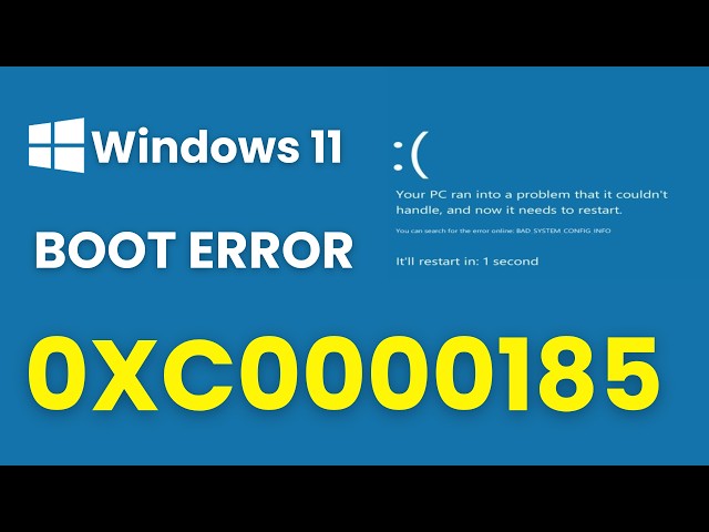 Fix Windows 11 Boot Error 0xC0000185 Without Losing Data! (BCD Error)