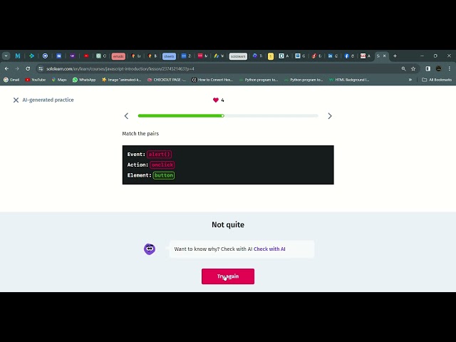 05 AI generated practice | Introduction to JavaScript | Sololearn