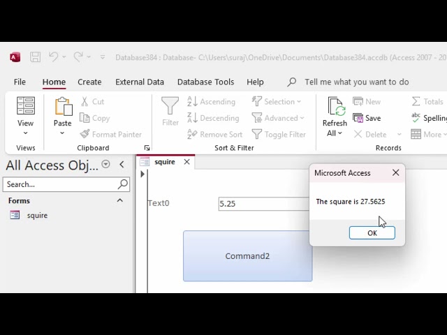 VBA code in Ms Access for calculating Square@COMPUTEREXCELSOLUTION #msaccess #access