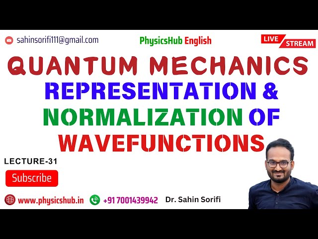 Lec-31 Representation and Normalization of Wavefunctions | Quantum Mechanics Lecture