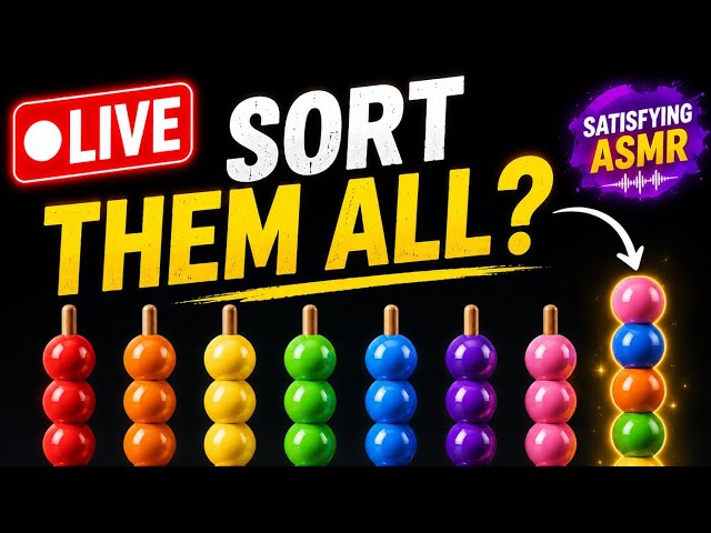 🔴 LIVE Color Sorting Game 🌈 Satisfying Wooden Ball Sorting #shorts #asmr