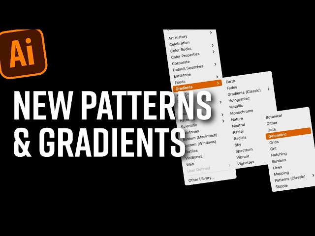 NEW Gradient And Pattern Libraries in the Illustrator Beta – And A Warning!
