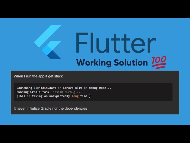 Flutter App stuck at “Running Gradle task 'assembleDebug'. SOLUTION