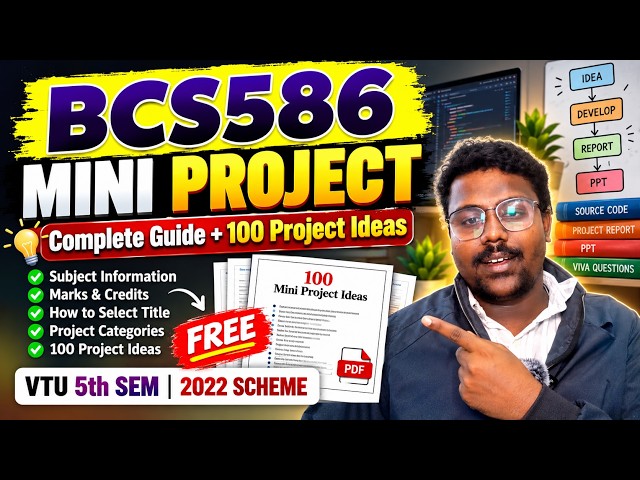 BCS586 Mini Project 🔥 100 Project Ideas + Complete Guide | VTU 5th Sem 2022 Scheme