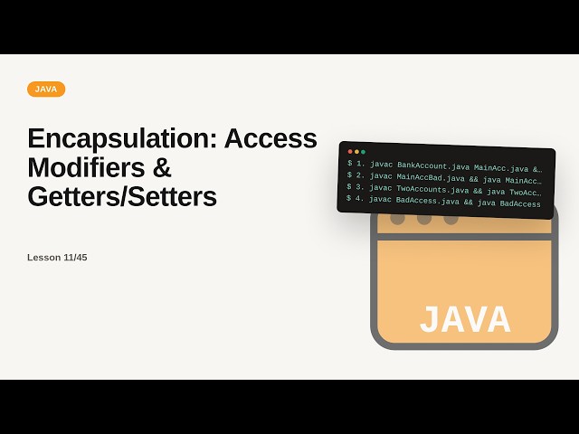 Encapsulation: Access Modifiers & Getters/Setters | Java Tutorial