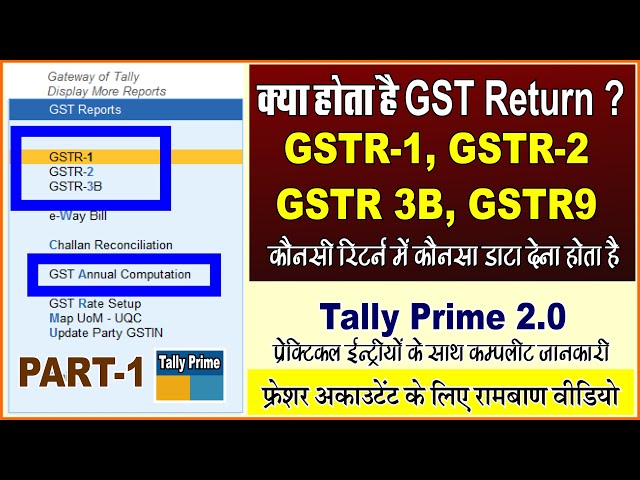 GSTR1 and GSTR3B Returns in Tally Prime | What is GSTR1 | What is GSTR 3B | What is a GST Return