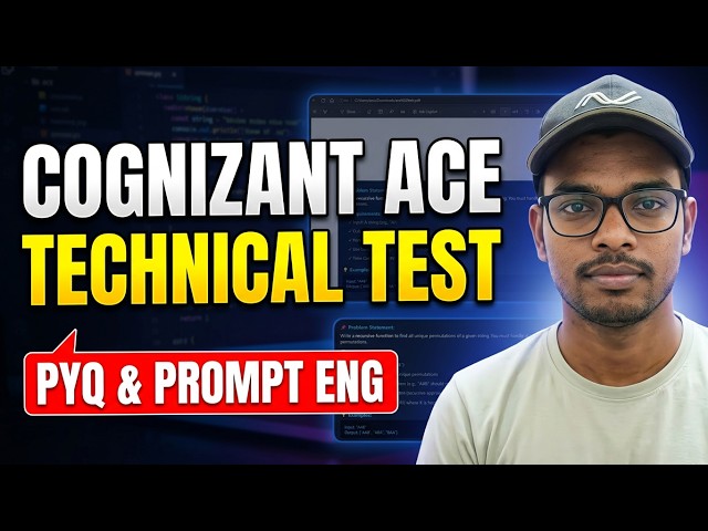 Cognizant ACE (One Shot) Technical Assessment | Coding | RAG | Prompt Engineering | ACE Hiring PYQ
