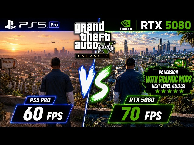 PS5 PRO vs RTX 5080 MODDED PC | GTA V Enhanced | Graphics & FPS Comparison 4K