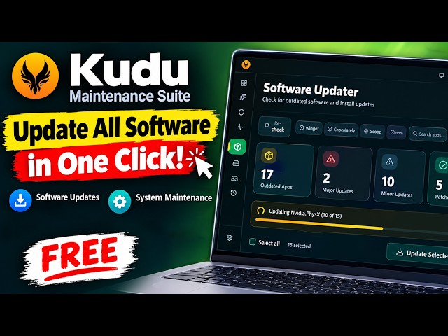 One-Click Software Updates + PC Maintenance – Kudu