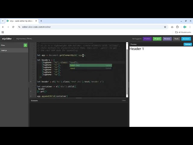 Javascript DOM Manipulation with el.js