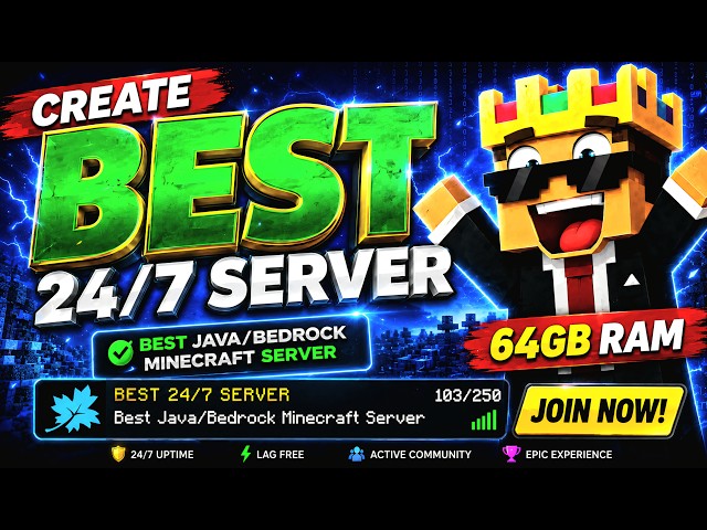 How To Make 24/7 Minecraft Server Java + PE Cracked | Best 24/7 Minecraft Server Hosting🟢