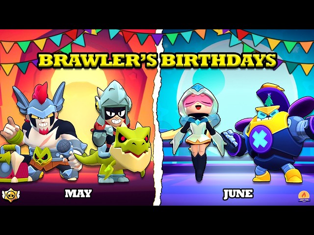 Brawl Stars | All Brawler's Birthdays | Damian, Starr Nova, Bolt Updated