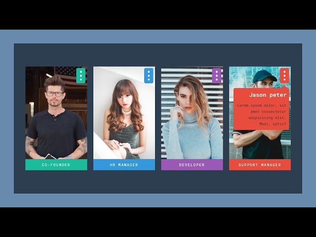 How to create the Our Team Section Using HTML CSS and Javascript - Our Team Page