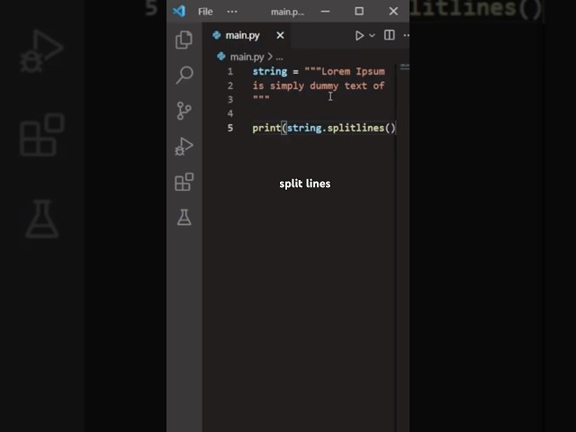 How to Use splitlines() in python | Quick Python Tips #shorts #python