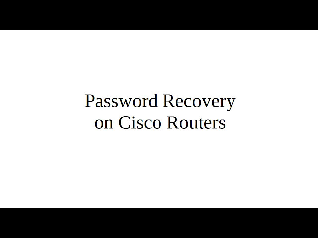 Password Recovery on Cisco Routers