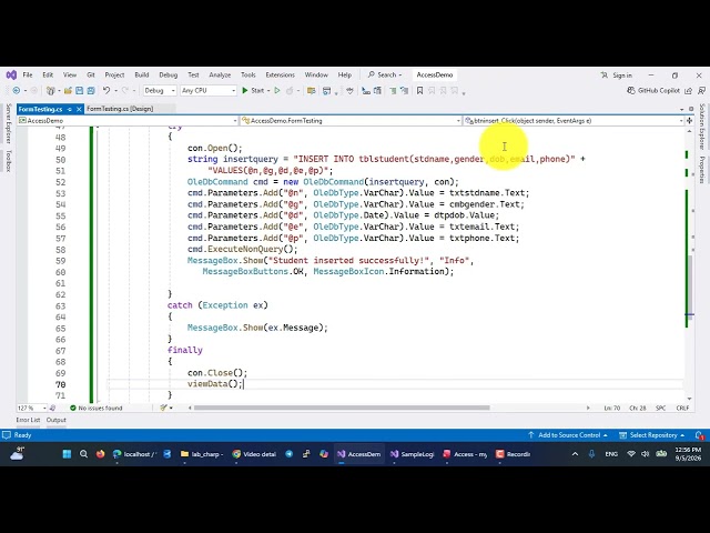 #C#.NET Framework Demo with Microsoft Access 2024 | Part 3