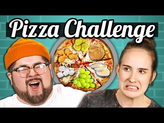 PIZZA CHALLENGE!!! (Gross Toppings) | College Kids Vs. Food