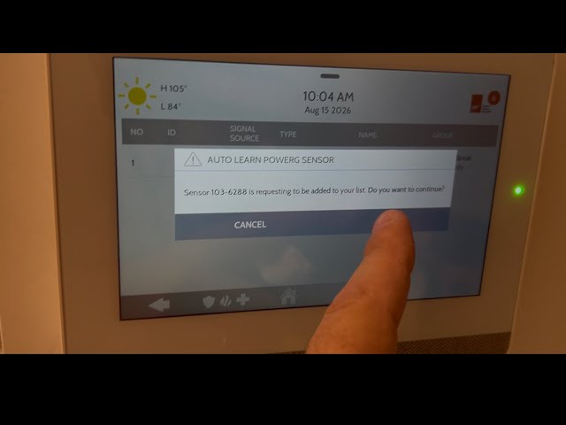 Adding a Power G sensor to a Qolsys keypad 