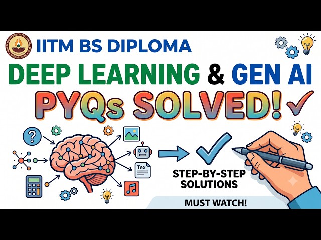 DL Gen AI | Quiz 1 | T1(2026) | Detailed solution | IITM BS | Data Science | Machine learning