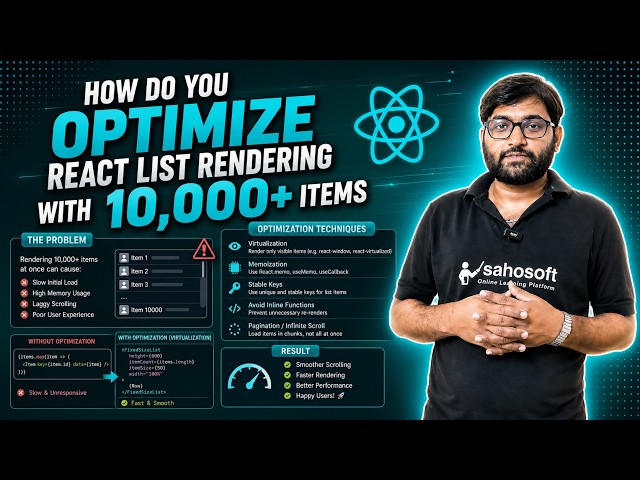 How Do You Optimize React List Rendering with 10,000+ Items? | React Virtualization Explained