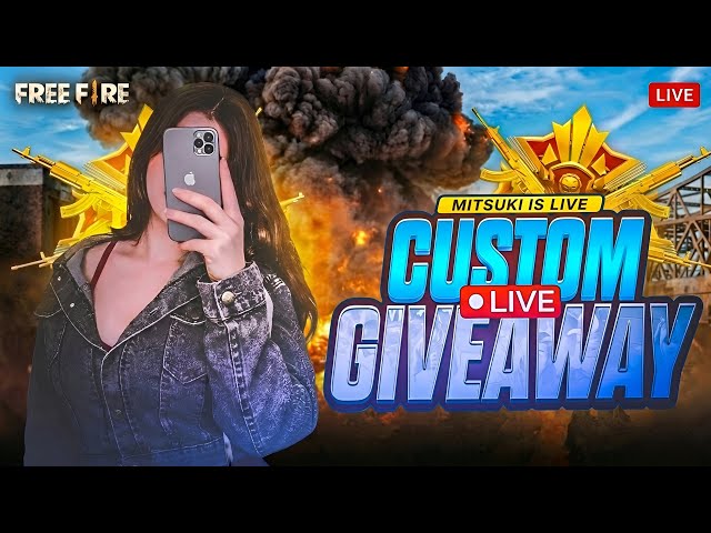 FREE FIRE LIVE GIVEAWAY CUSTOM ROOM 😍| FF LIVE REDEEM CODE GIVEAWAY WITH CUTE GIRL #GIVEAWAY #FF