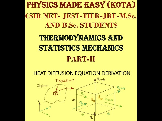 Part-II; thermodynamics statistical mechanics; grand canonical ensemble; heat diffusion equation;
