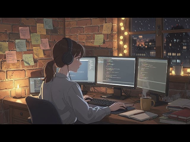 lofi coding radio 🎧 chill beats to code / study / focus to ~ cozy rainy night