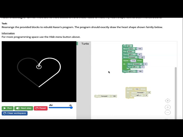 Heart - UK Bebras Coding Challenges (New 2025) - Blockly - Novice