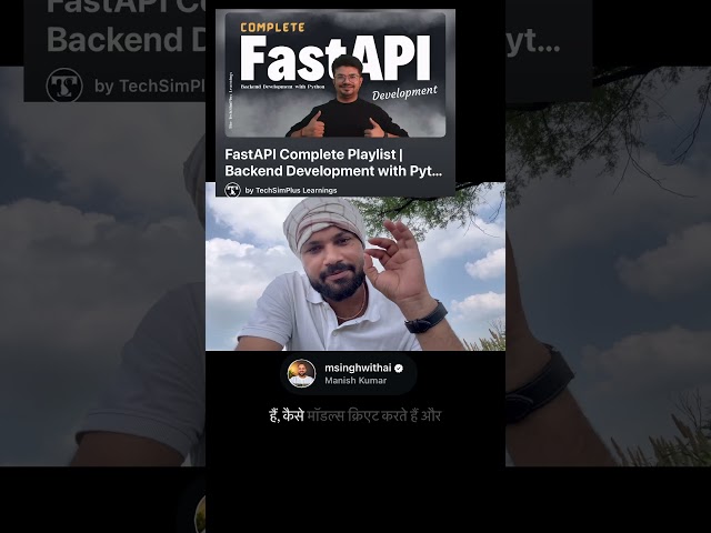 🚀 FREE FASTAPI COMPLETE PLAYLIST 🔥 | BACKEND #ai #free #course #students #job #backend