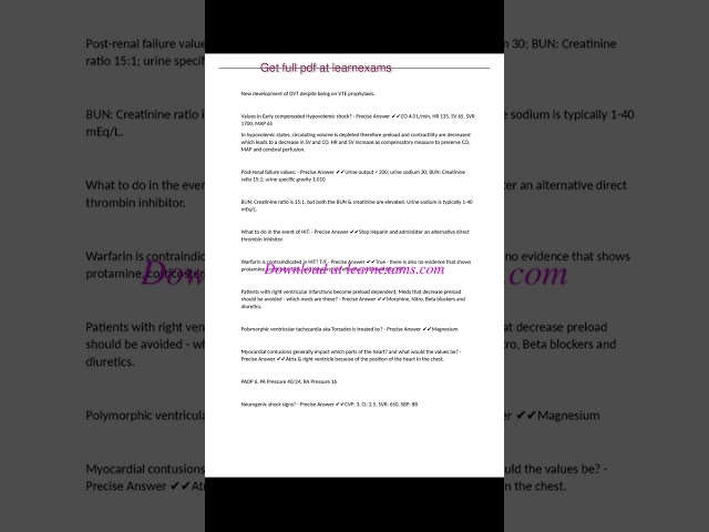 PASS THE CCRN EXAM 2025 WITH VERIFIED QUESTIONS AND ANSWERS