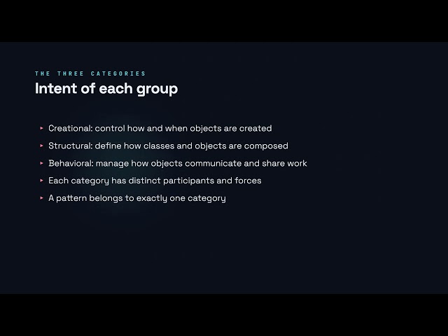 The Three GoF Categories - Software Design Patterns