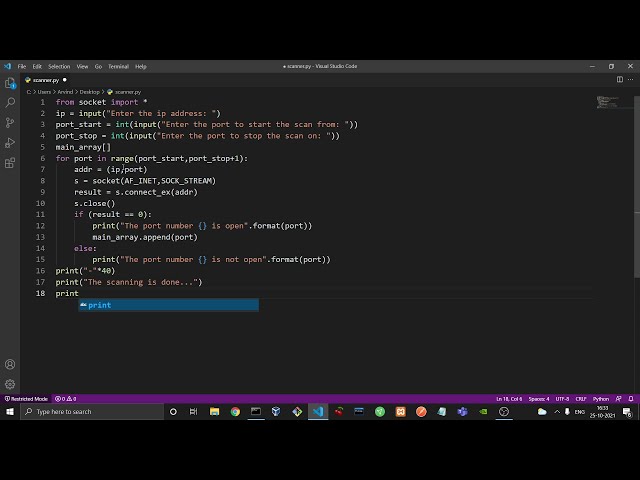 Creating A TCP Port Scanner Using Python | Part (1/2)