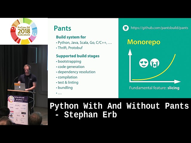 PyCon.DE 2018: Python With And Without Pants - Stephan Erb