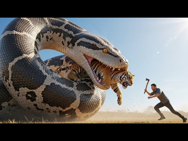 Brave Rescue Team Saves Helpless Tiger During GIANT Python Attack 🐯